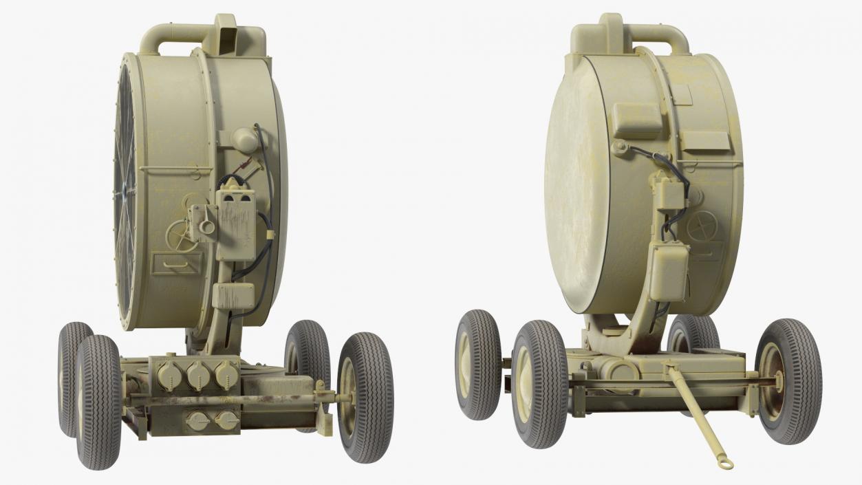 Old Military Searchlight 3D model