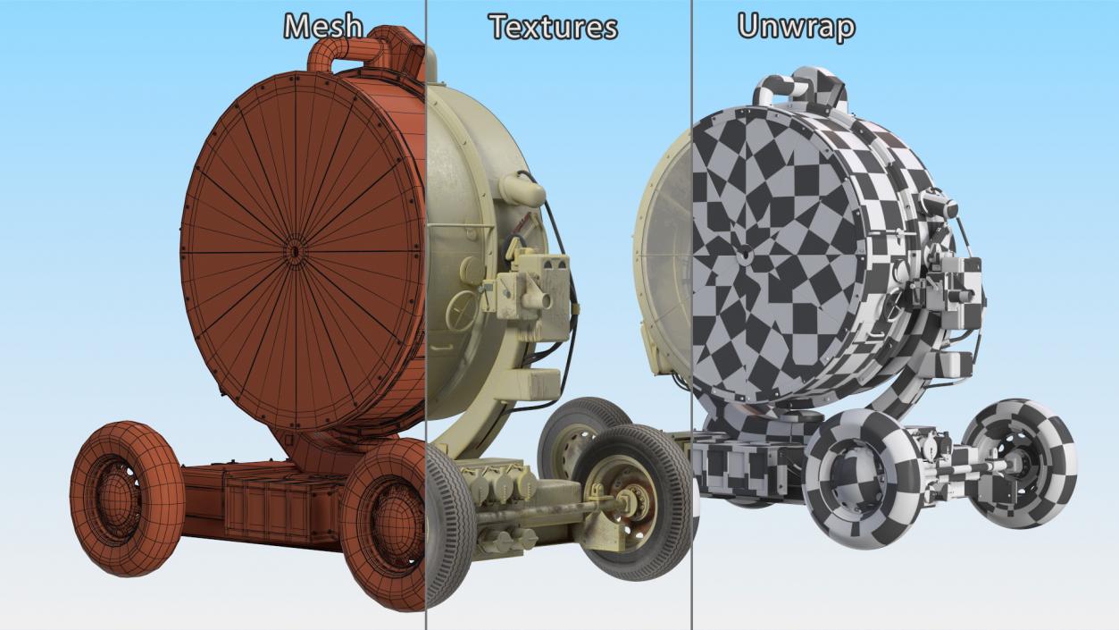 Old Military Searchlight 3D model