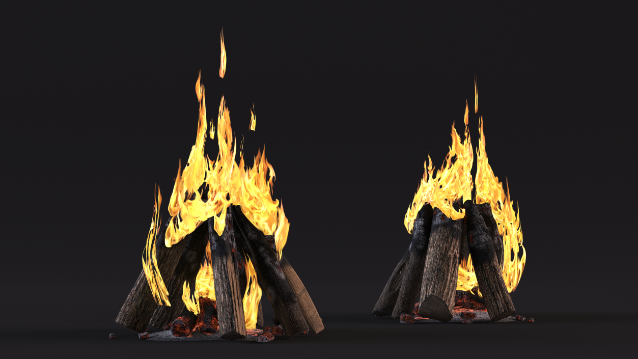 3D model Blazing Fire of Logs