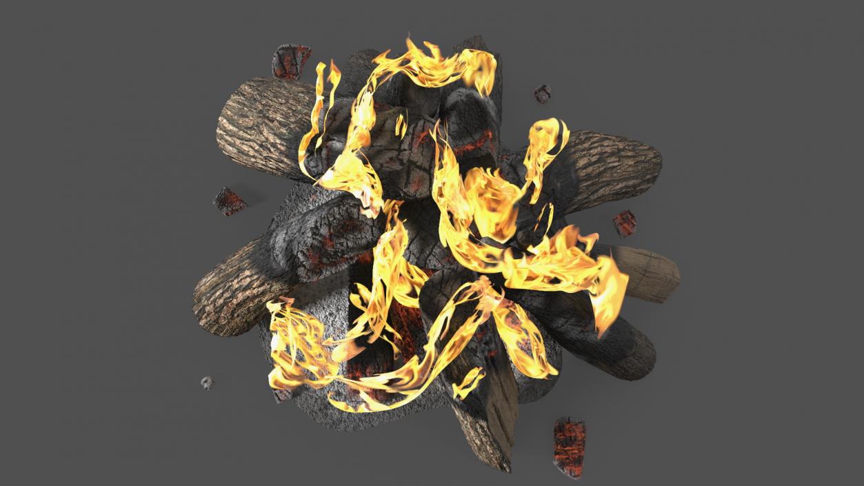 3D model Blazing Fire of Logs