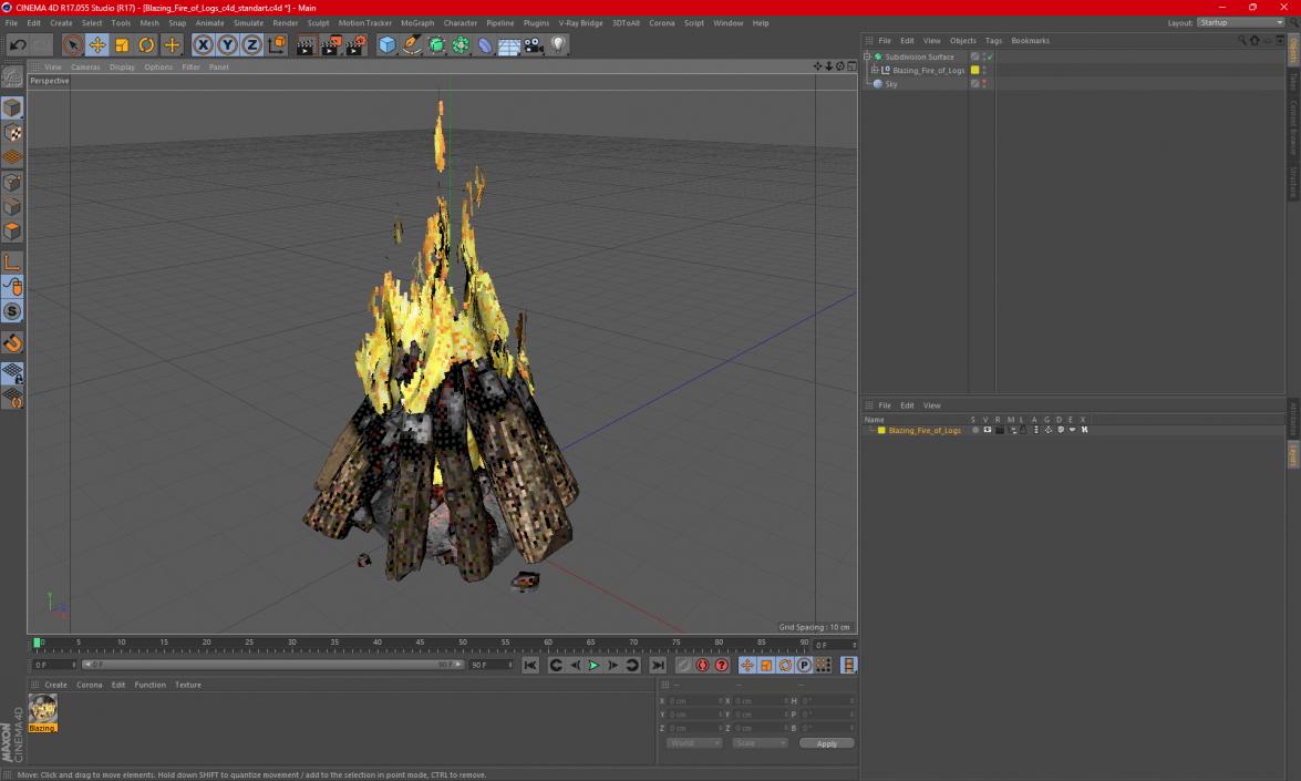 3D model Blazing Fire of Logs