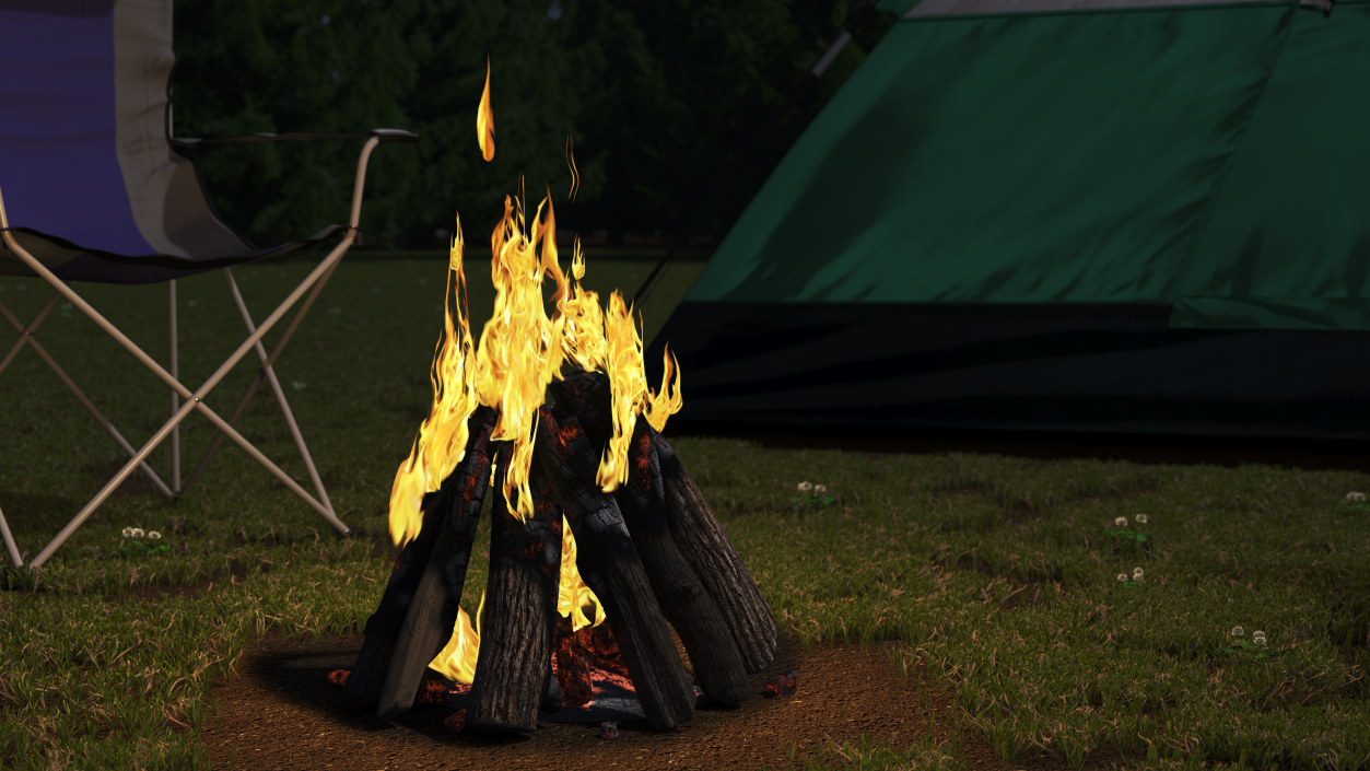 3D model Blazing Fire of Logs