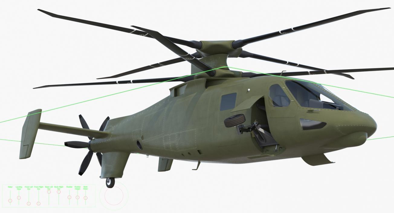 3D Attack Compound Helicopter Rigged model