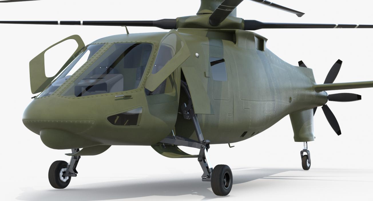 3D Attack Compound Helicopter Rigged model