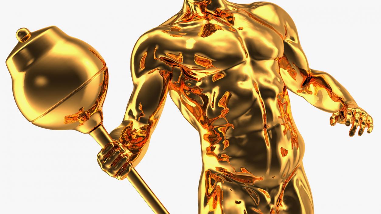 Gold Mr Olympia Sandow Statue 3D model