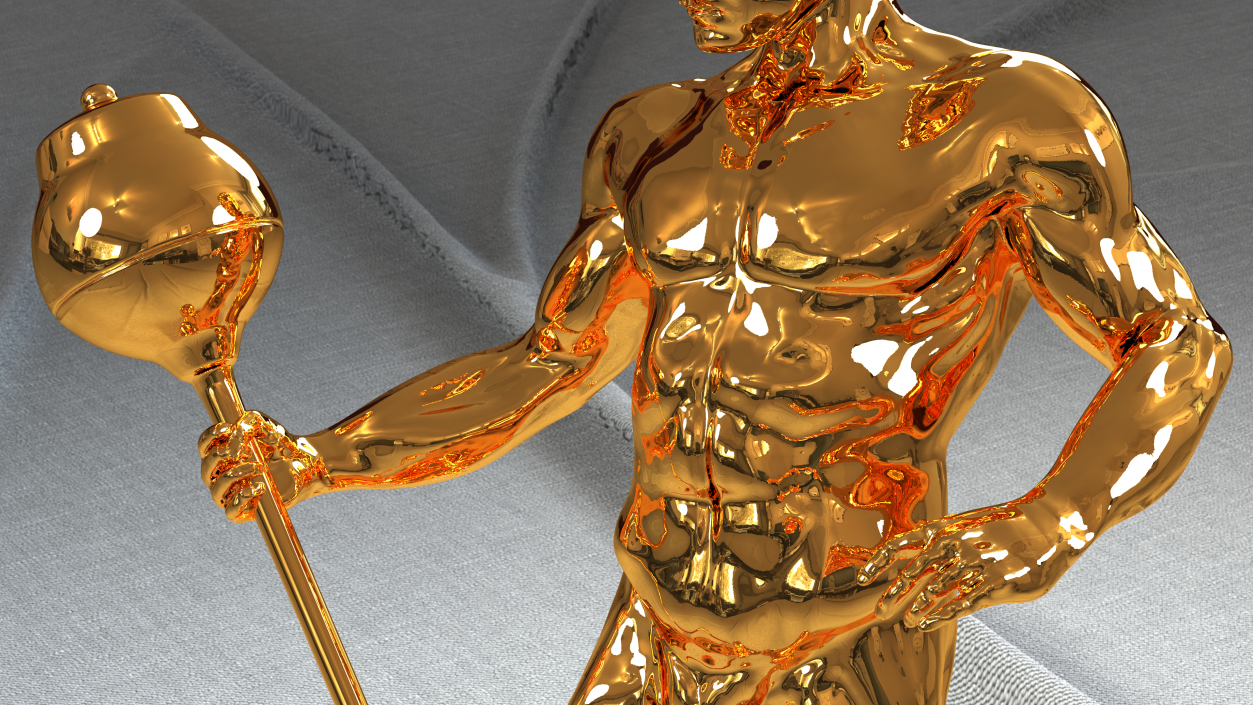 Gold Mr Olympia Sandow Statue 3D model