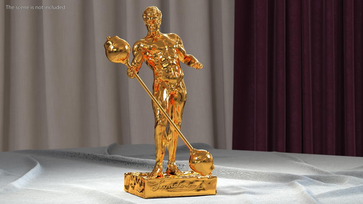 Gold Mr Olympia Sandow Statue 3D model