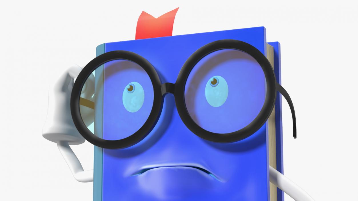 Character Blue Book Puzzled Pose 3D