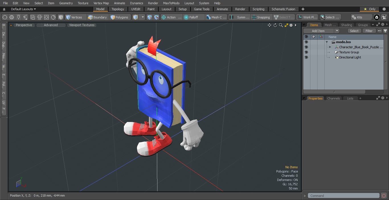 Character Blue Book Puzzled Pose 3D