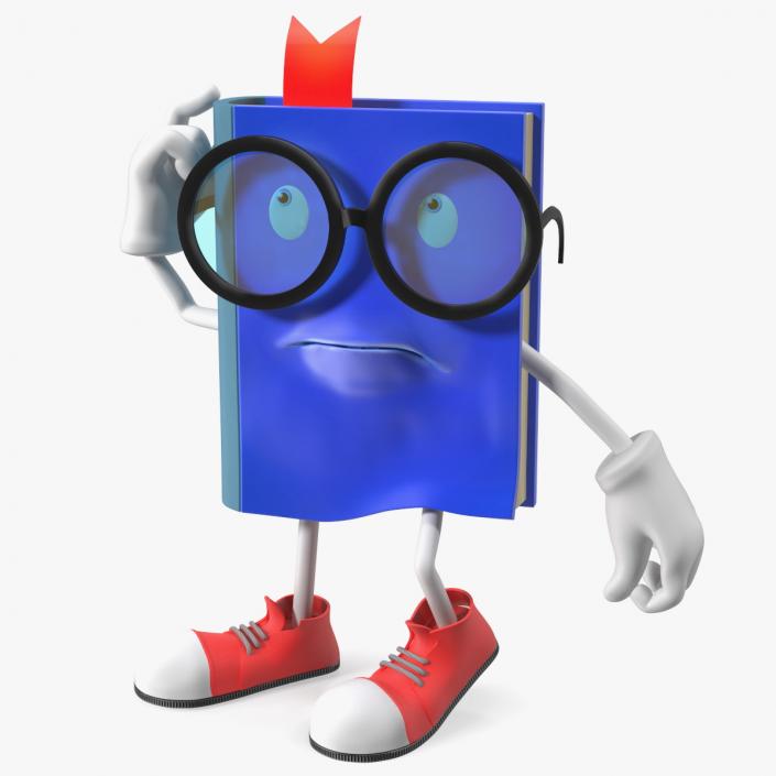 Character Blue Book Puzzled Pose 3D