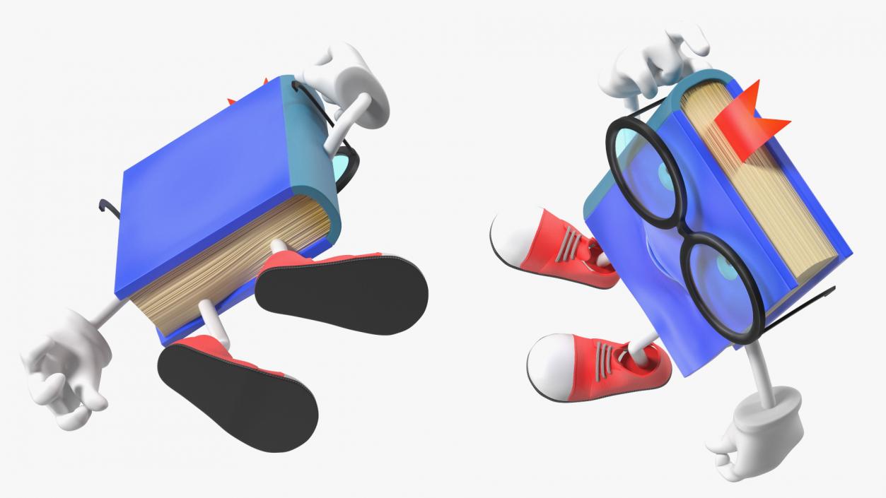 Character Blue Book Puzzled Pose 3D