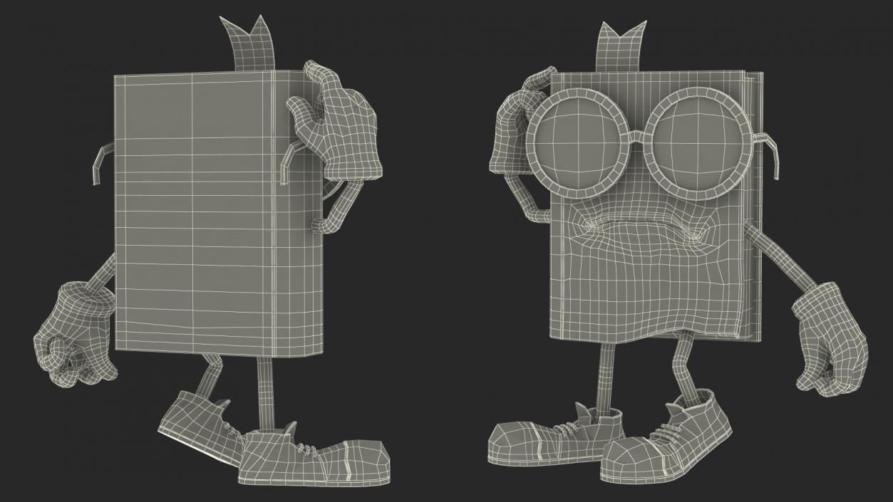 Character Blue Book Puzzled Pose 3D