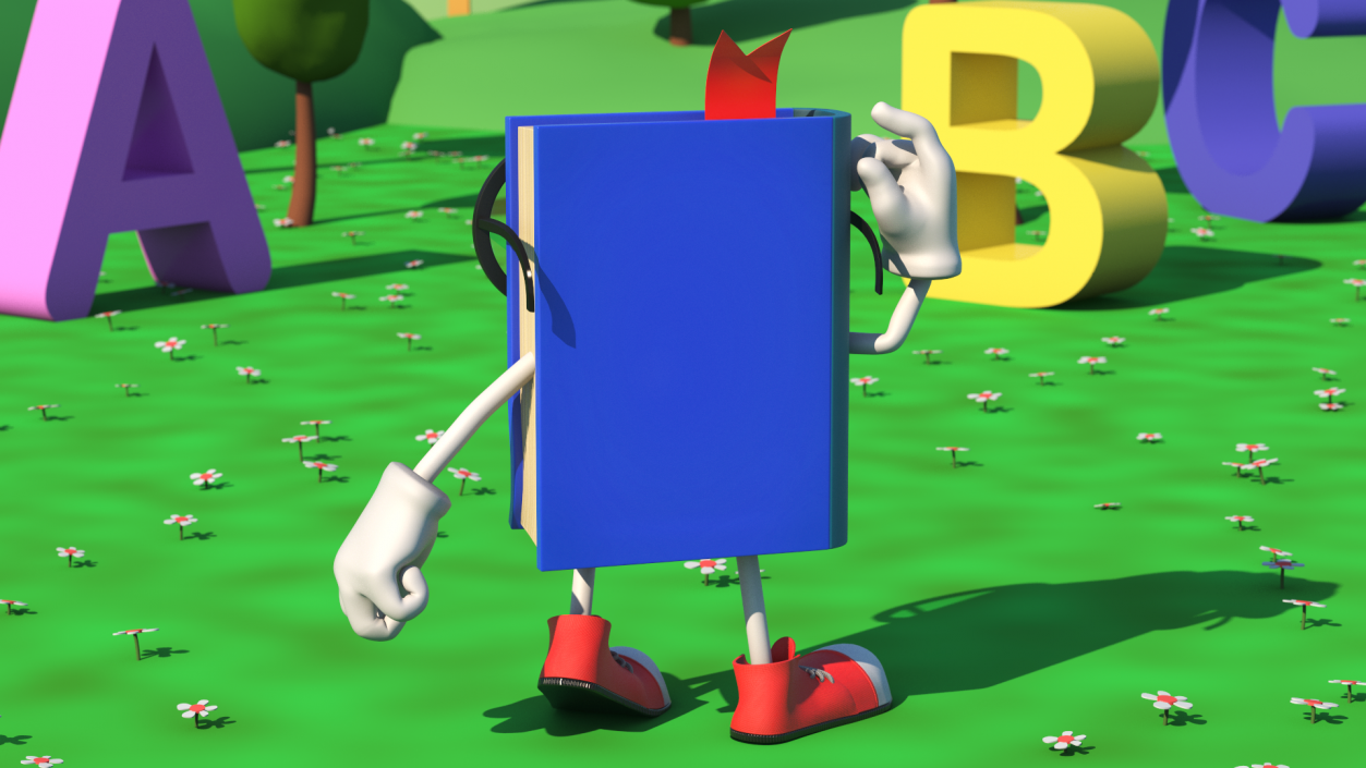 Character Blue Book Puzzled Pose 3D