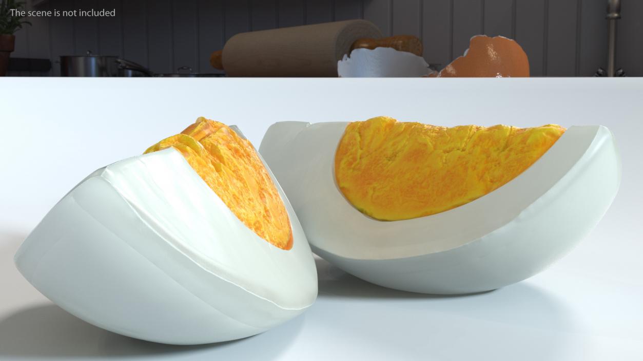 Hard Boiled Egg Quarters 3D model