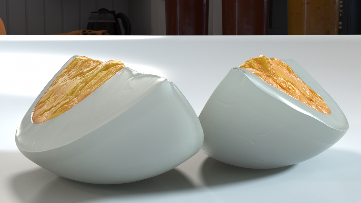 Hard Boiled Egg Quarters 3D model