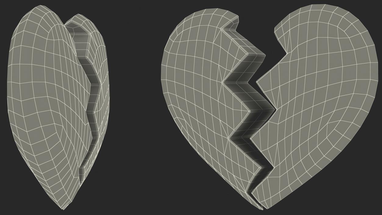 Cracked Heart Emoji 3D model