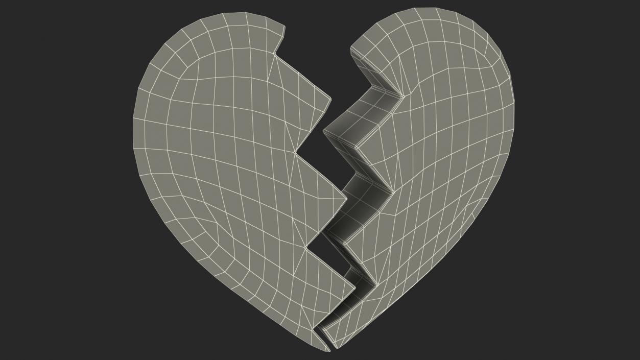 Cracked Heart Emoji 3D model