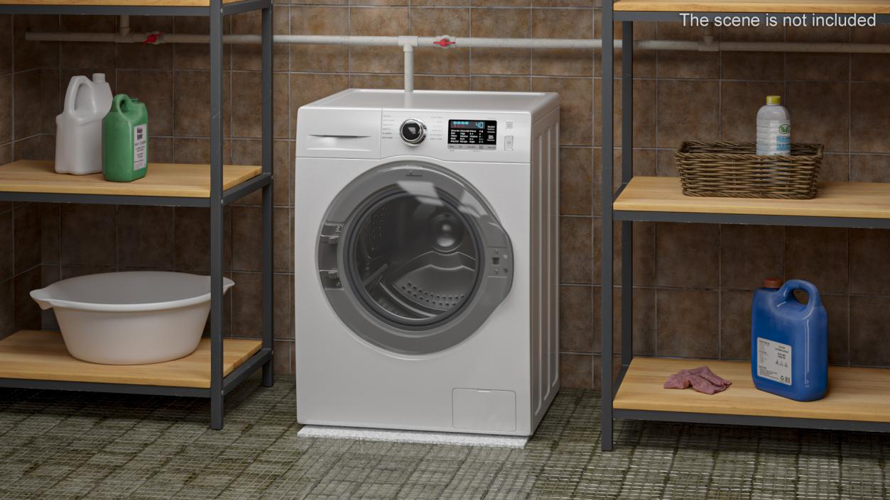 Washing Machine with an Anti-Vibration Pad 3D