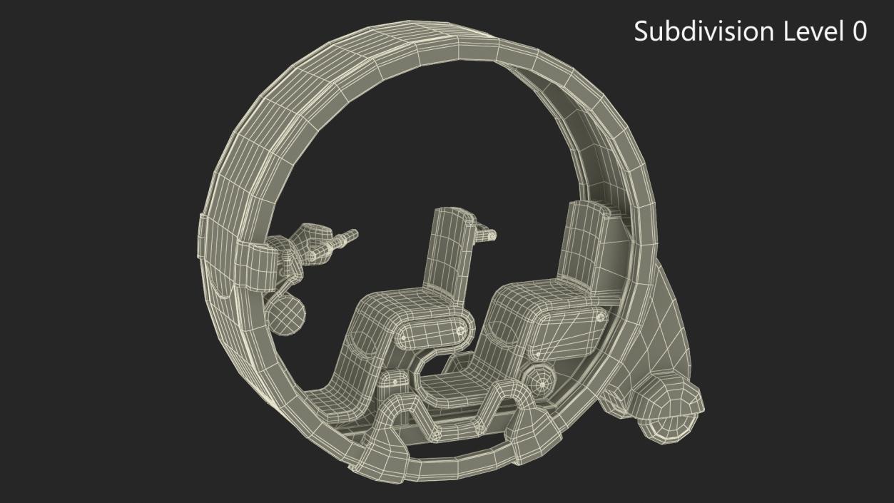 Sci-Fi Double Car Tube Blue Rigged 3D model