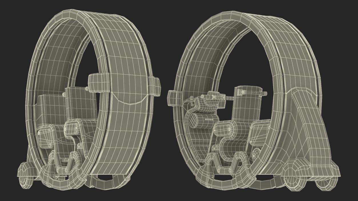 Sci-Fi Double Car Tube Blue Rigged 3D model