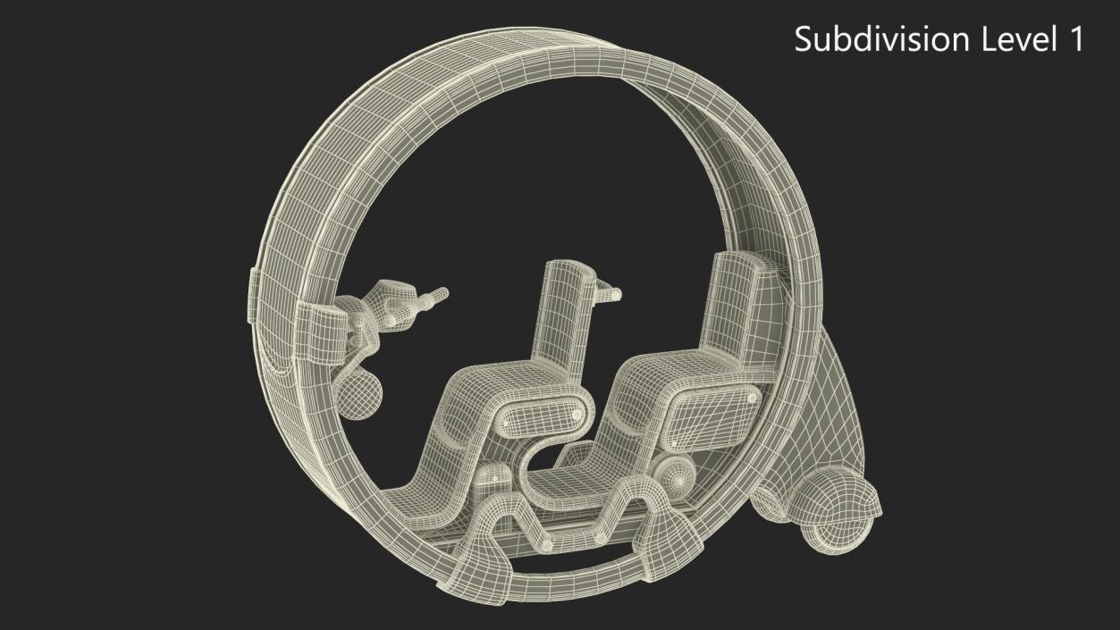 Sci-Fi Double Car Tube Blue Rigged 3D model