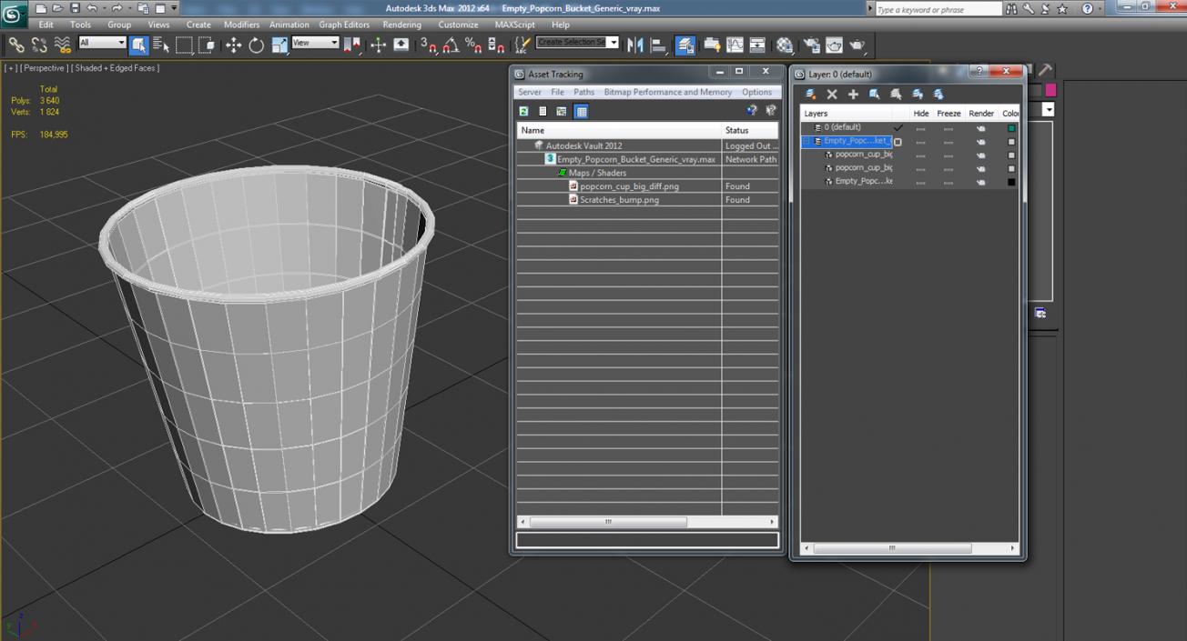 3D Empty Popcorn Bucket Generic model