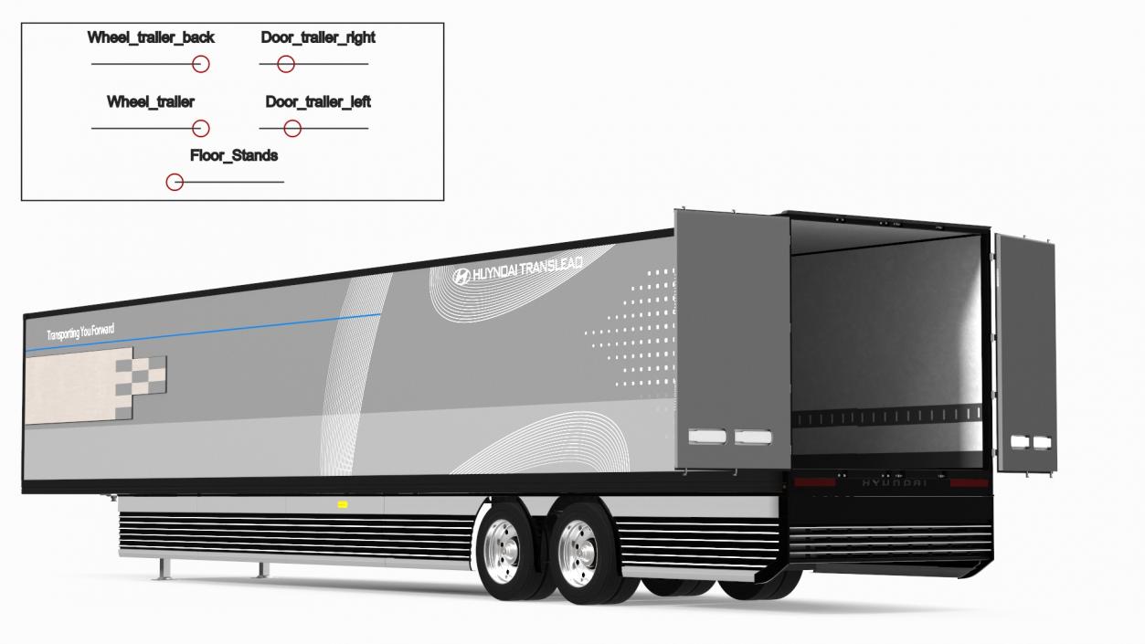 3D Trailer Hyundai HDC-6 Rigged model