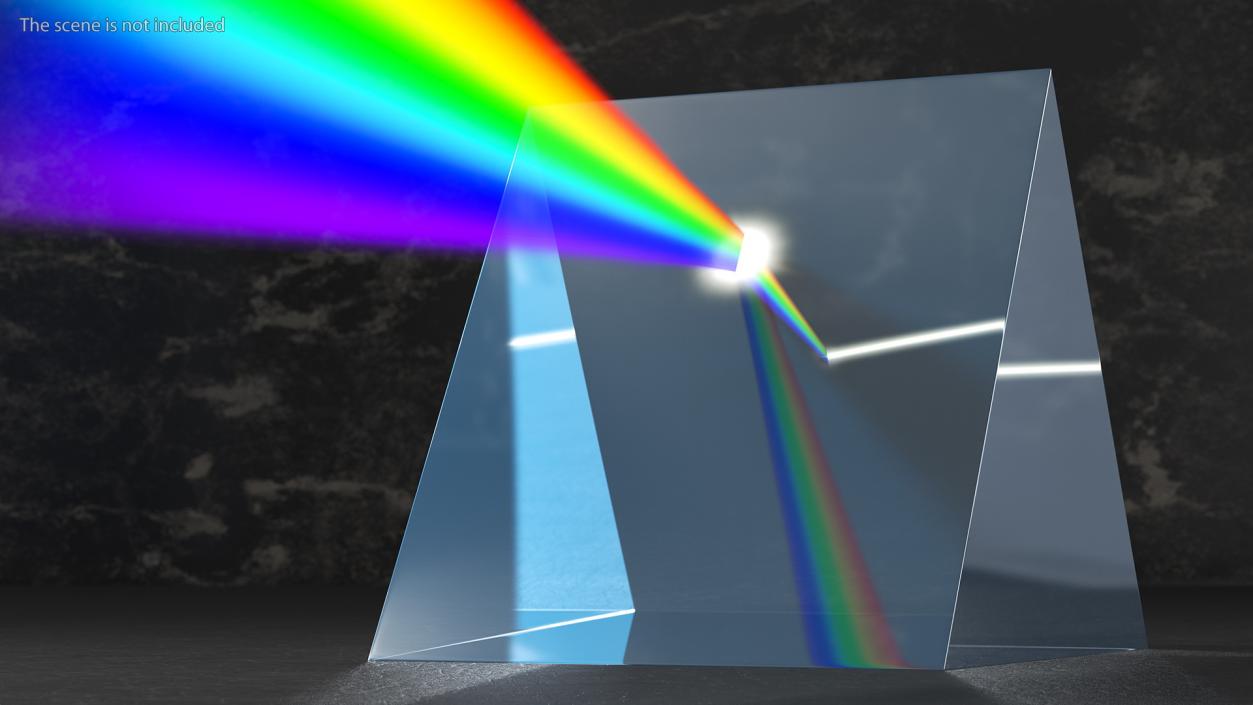 Dispersion of Light in Glass Prism 3D model