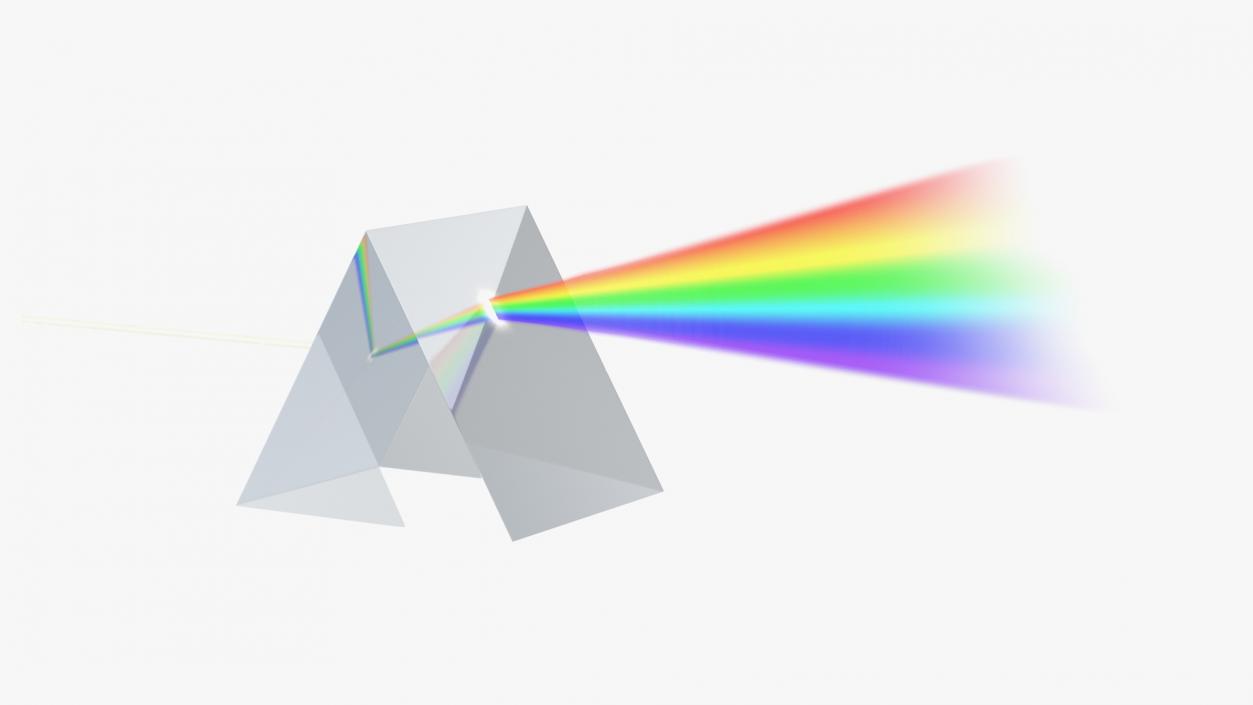 Dispersion of Light in Glass Prism 3D model