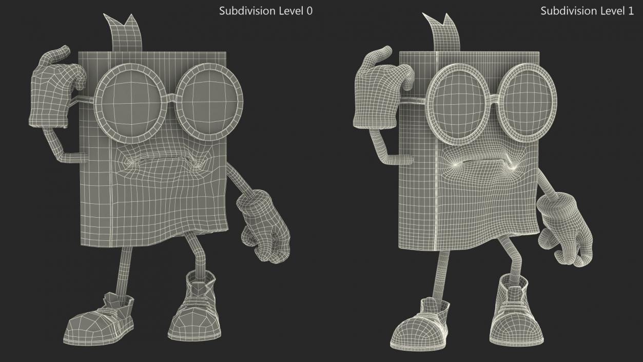 3D model Character Yellow Book Thinking Pose