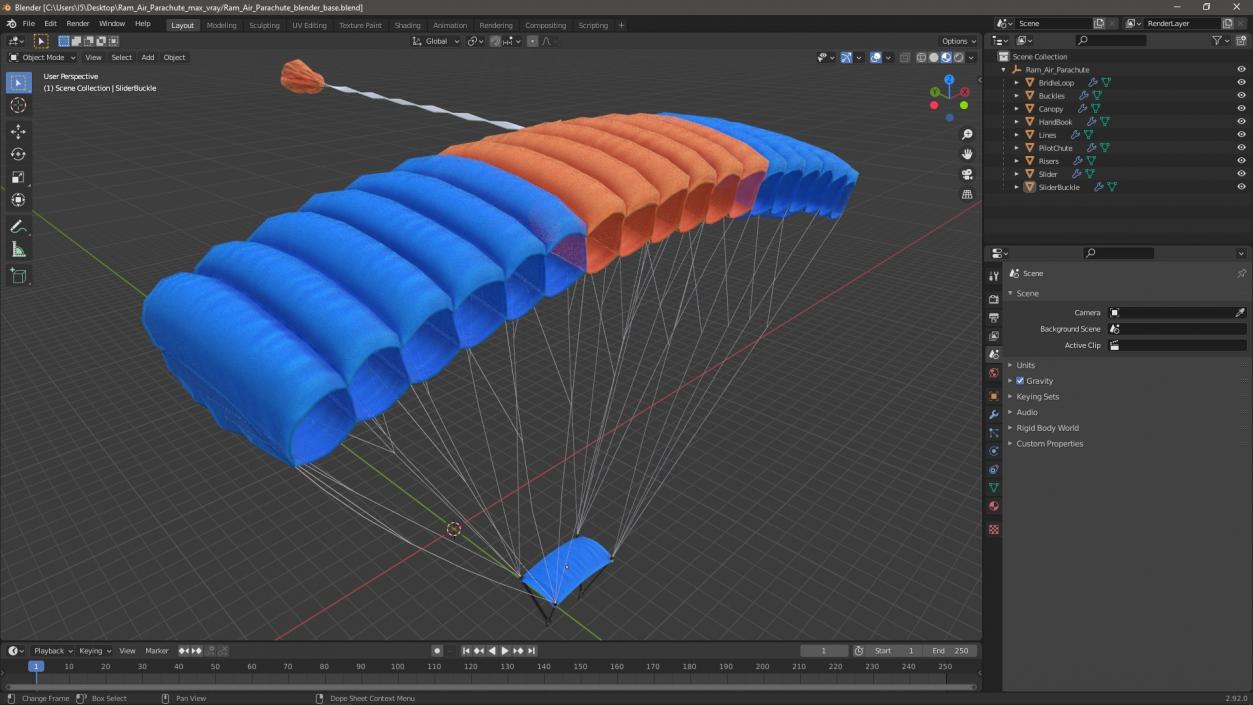 Ram Air Parachute 3D