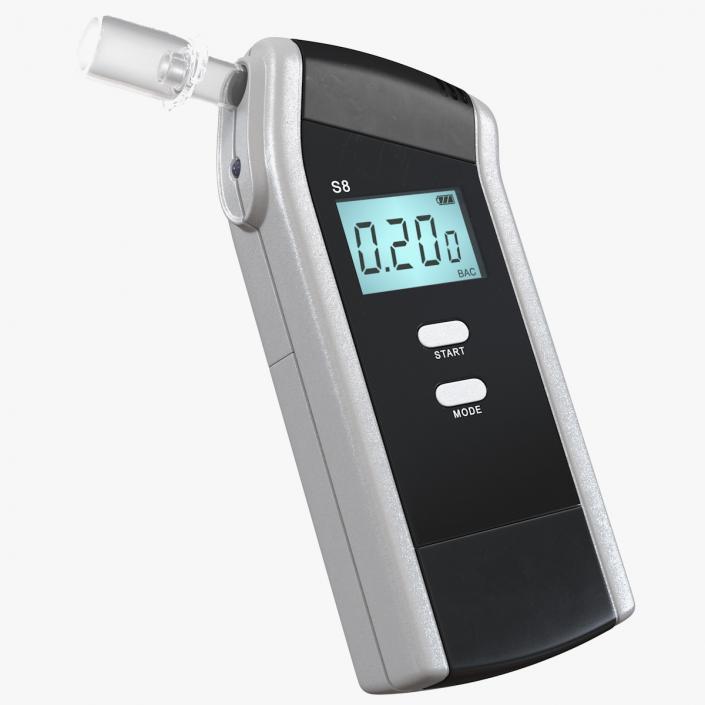 Digital Portable Breathalyzer 3D model