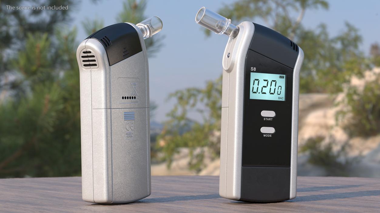 Digital Portable Breathalyzer 3D model