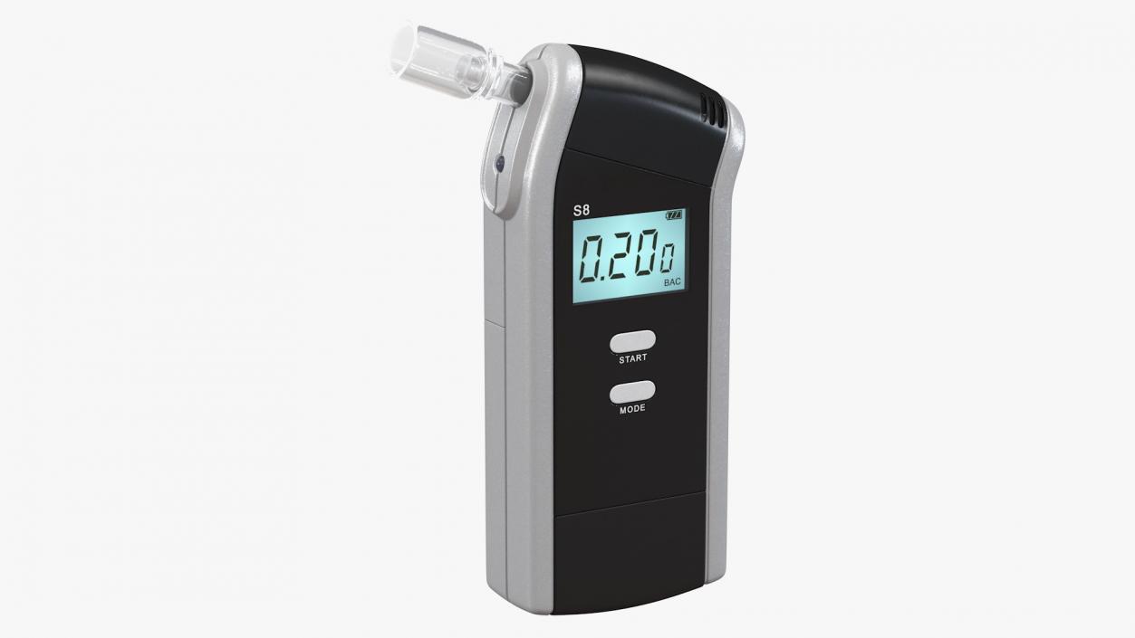 Digital Portable Breathalyzer 3D model