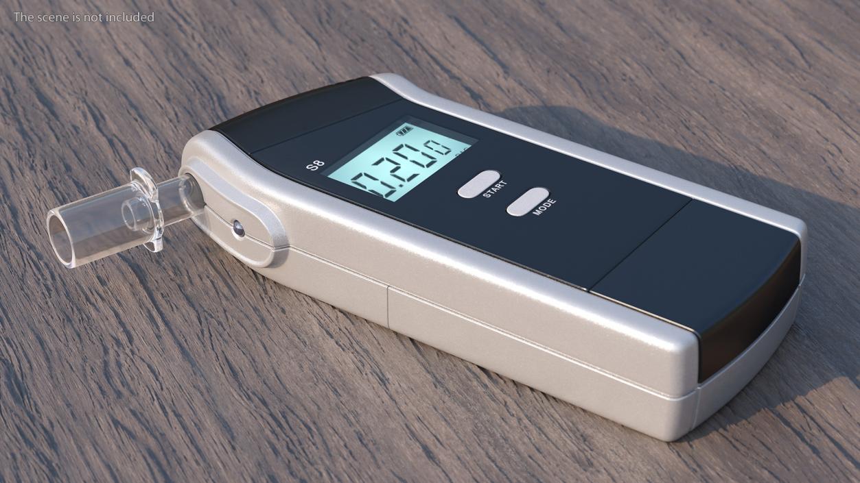 Digital Portable Breathalyzer 3D model