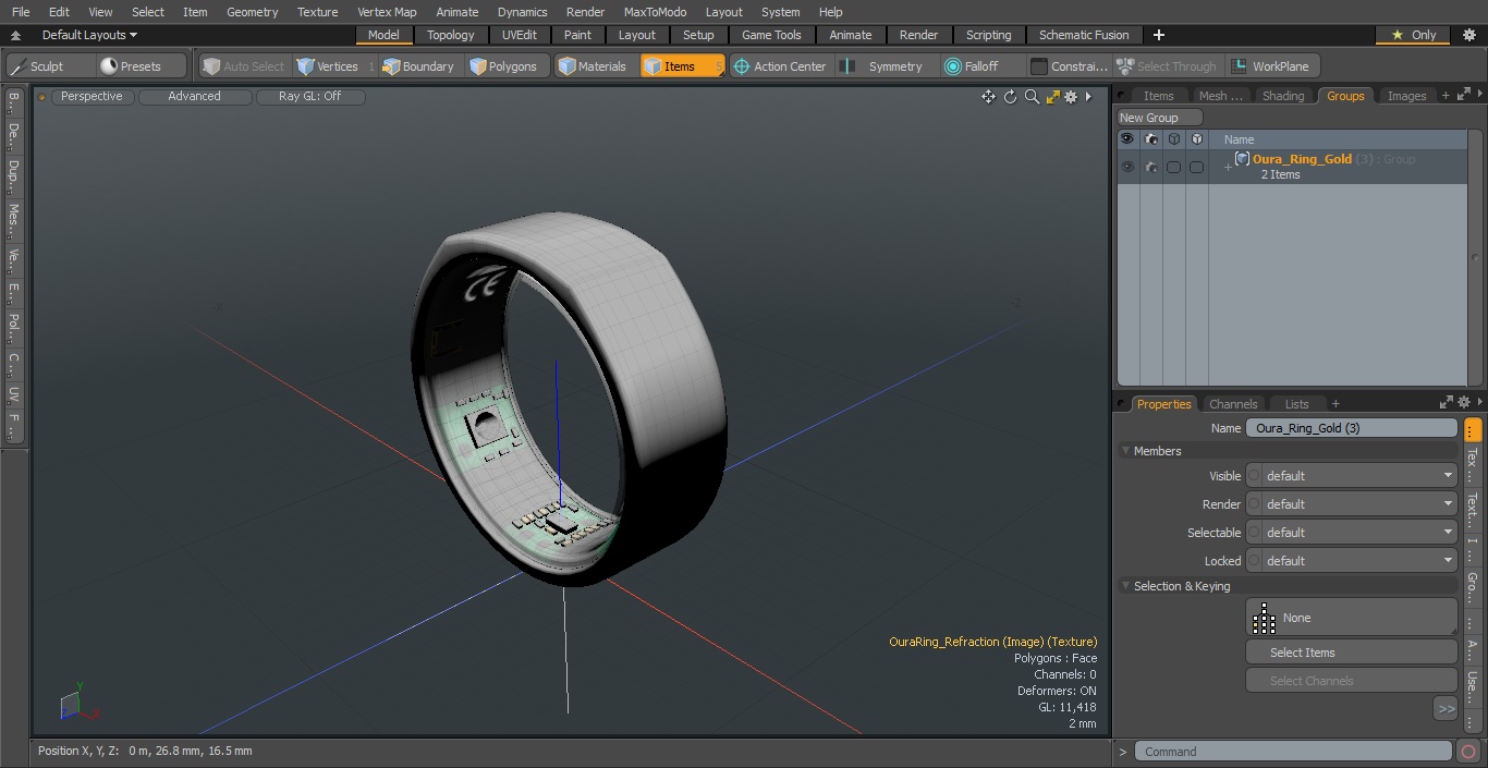 Oura Ring Gold 3D model