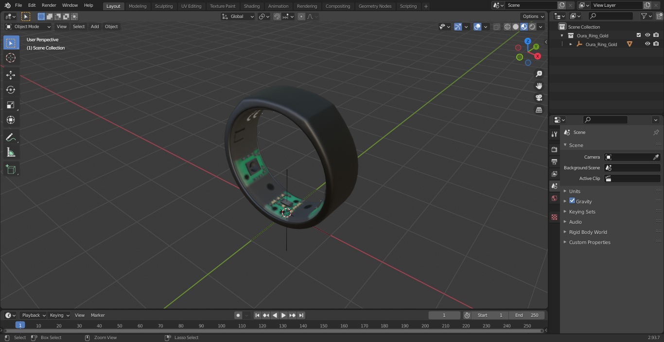 Oura Ring Gold 3D model