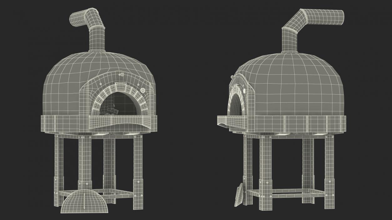 Wood Fired Pizza Oven Black 3D