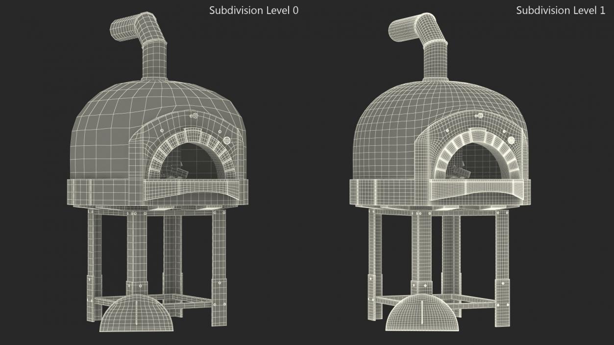 Wood Fired Pizza Oven Black 3D