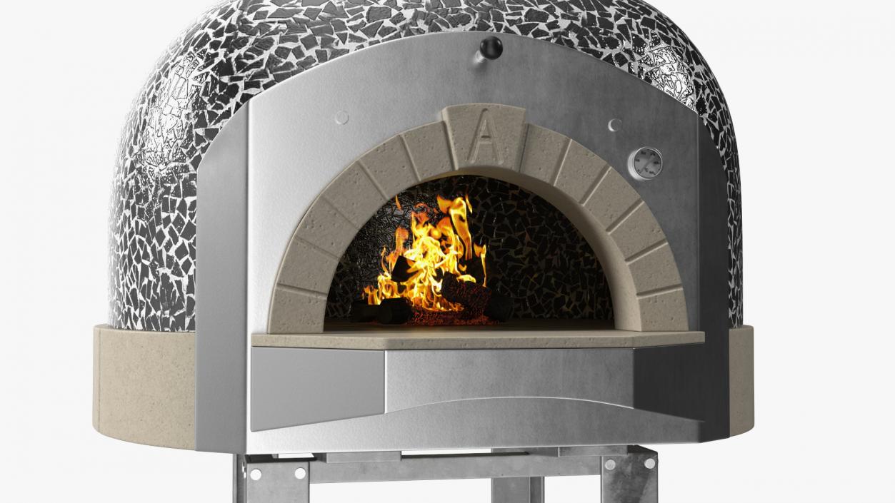 Wood Fired Pizza Oven Black 3D