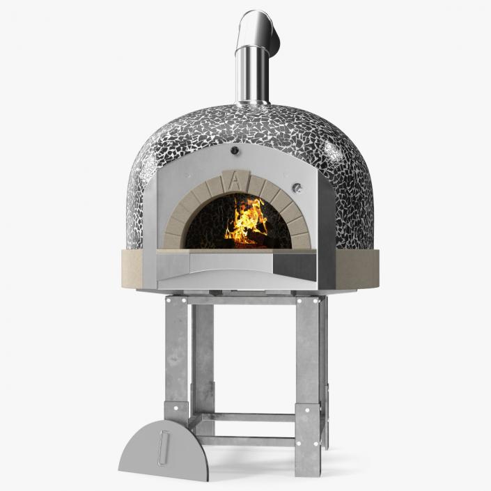 Wood Fired Pizza Oven Black 3D