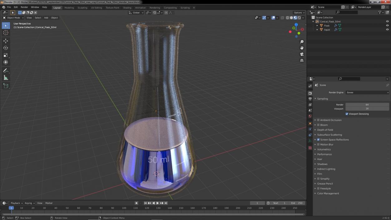 3D Conical Flask 50ml model