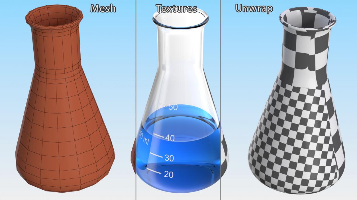 3D Conical Flask 50ml model