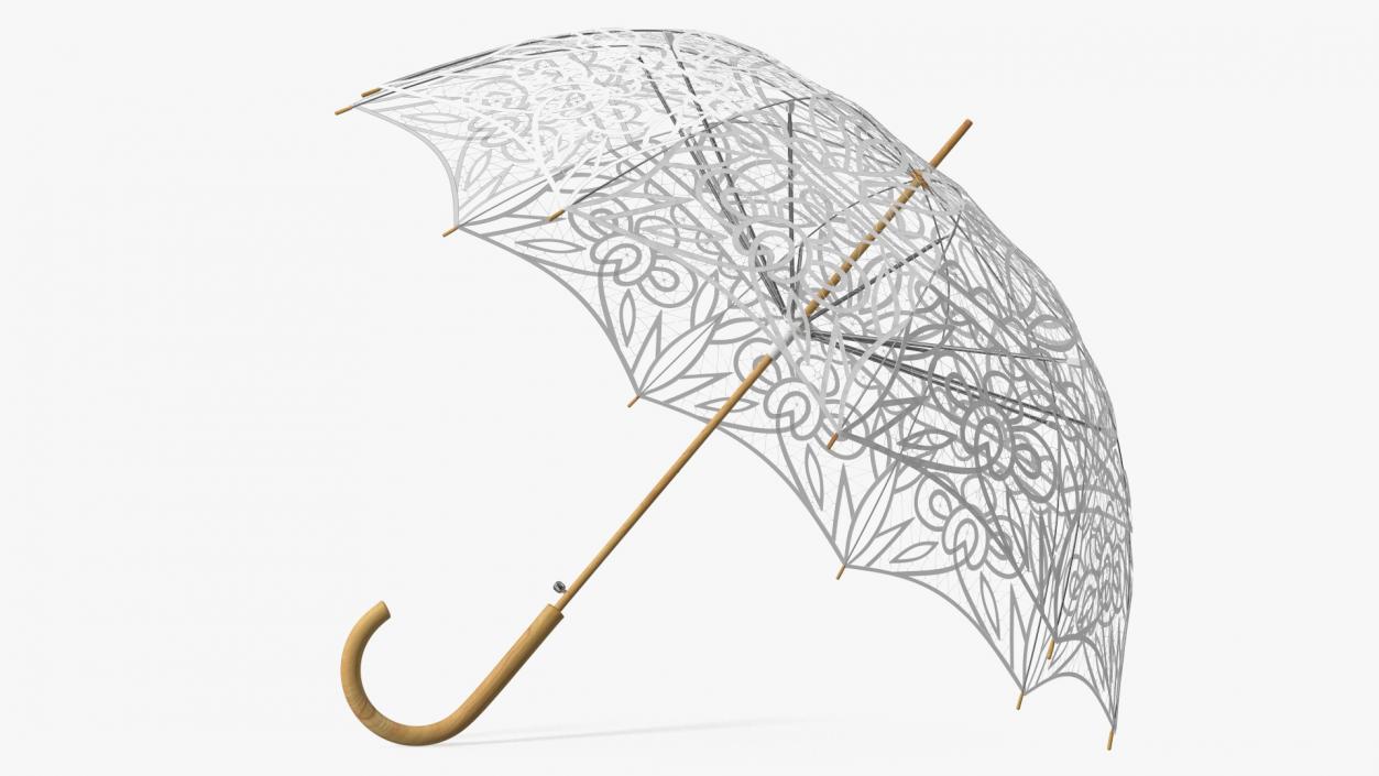 3D Cotton Lace Parasol Umbrella model