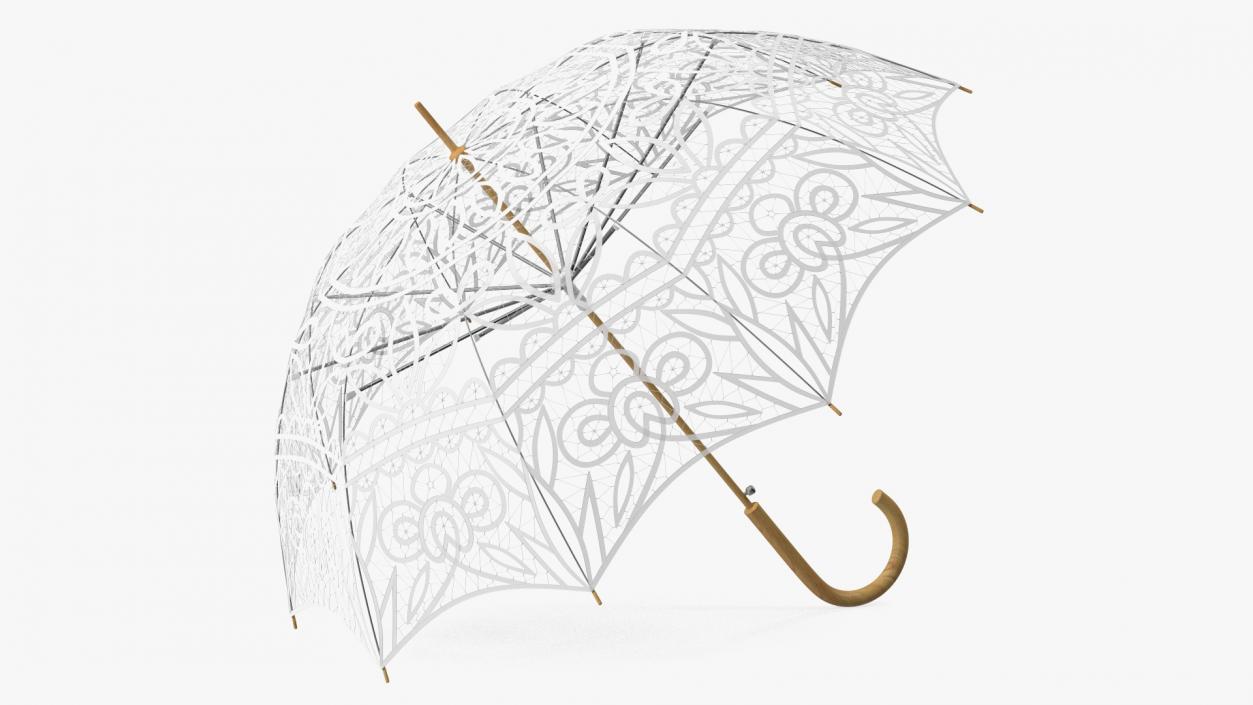 3D Cotton Lace Parasol Umbrella model