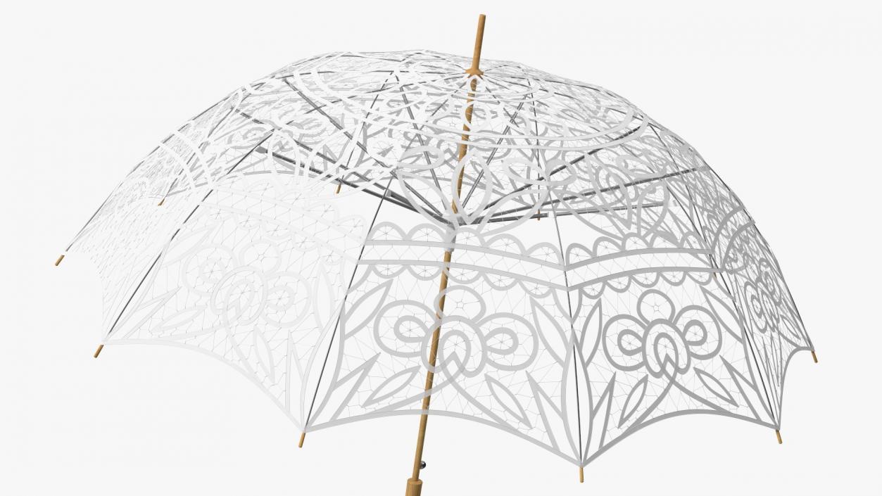 3D Cotton Lace Parasol Umbrella model