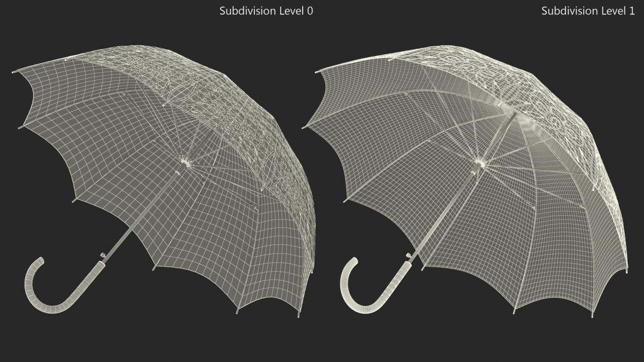 3D Cotton Lace Parasol Umbrella model