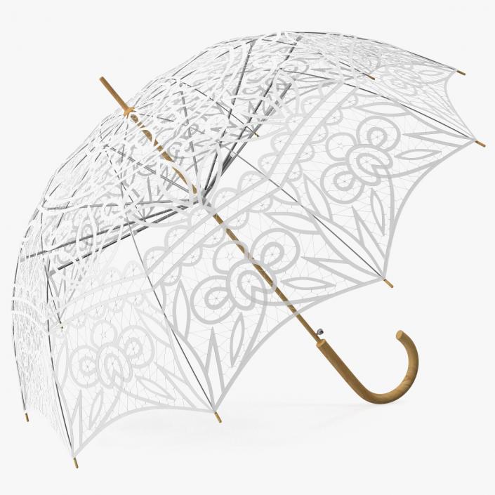 3D Cotton Lace Parasol Umbrella model