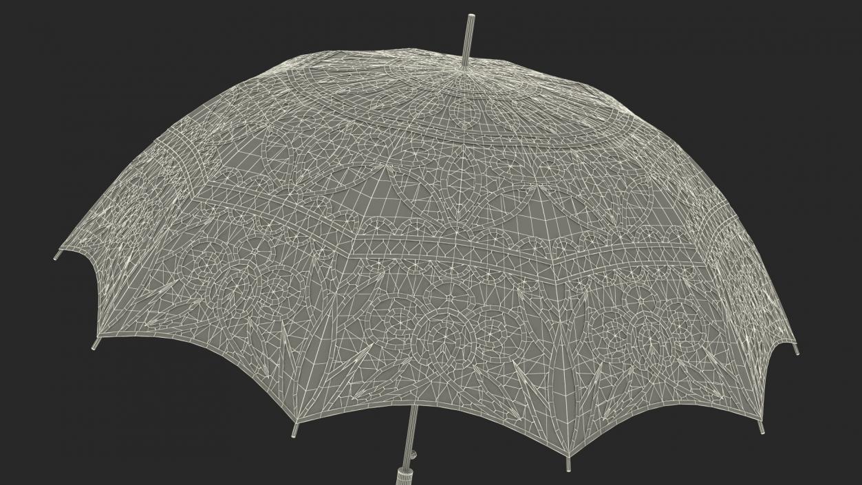 3D Cotton Lace Parasol Umbrella model