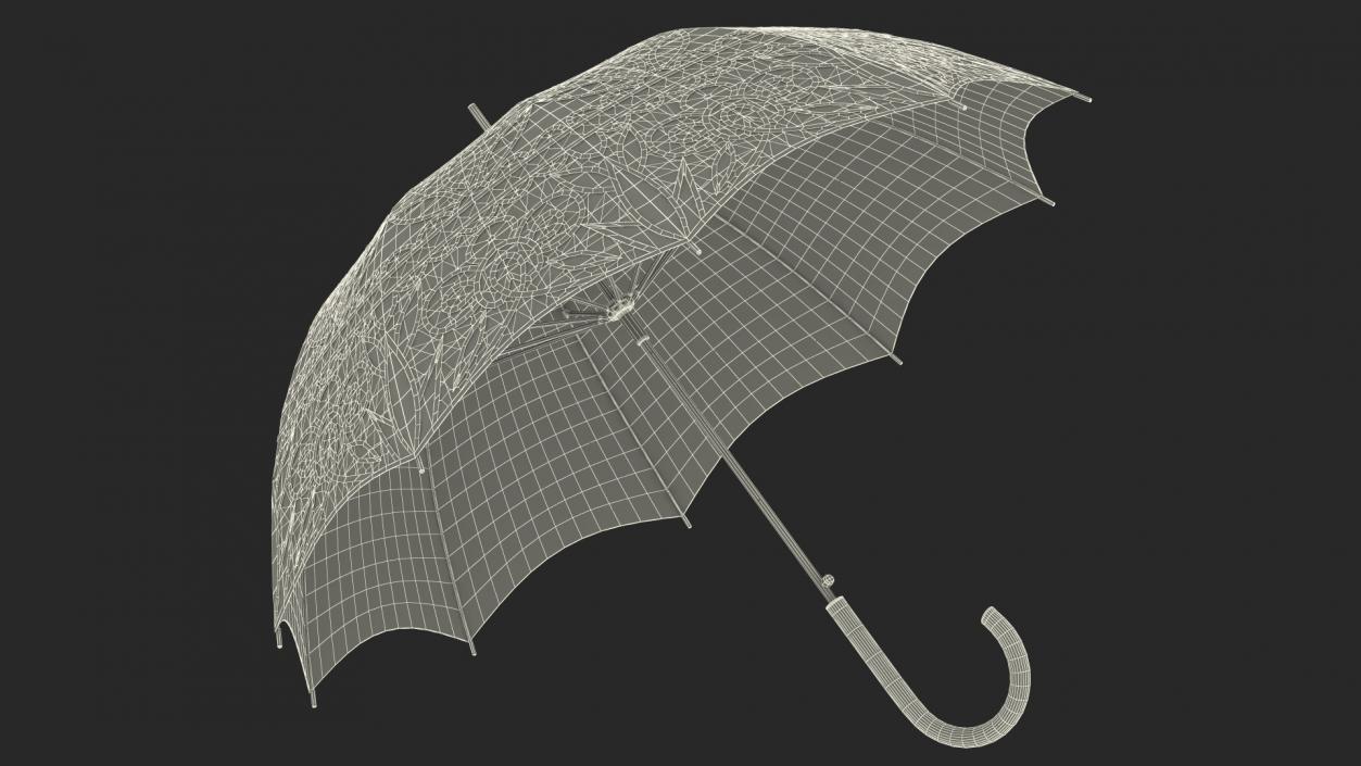 3D Cotton Lace Parasol Umbrella model